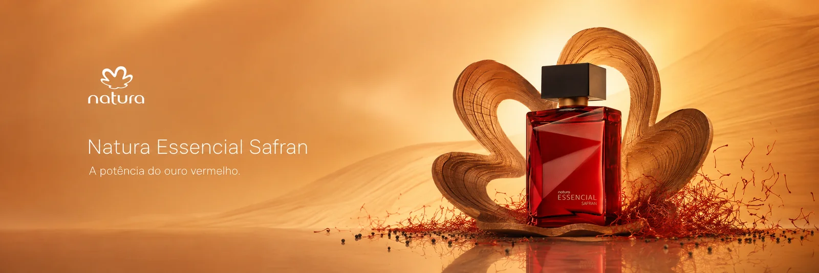 Banner de LinkedIn gerado na UNTD para a campanha Natura Essencial Safran